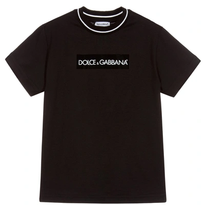 Dolce & Gabbana Kids' Dolce &amp; Gabbana Logo Gloss T-shirt In Black