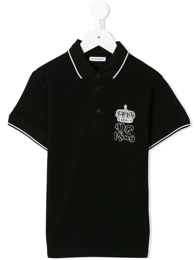 Dolce & Gabbana Kids' Dolce &amp; Gabbana King Polo In Black