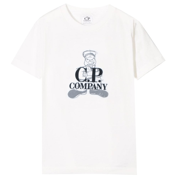 C.p. Company Kids' C.p Company Logo Print T-shirt In White | ModeSens