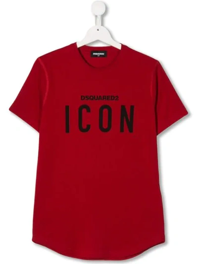 Dsquared2 Kids Icon Logo T-shirt In Red