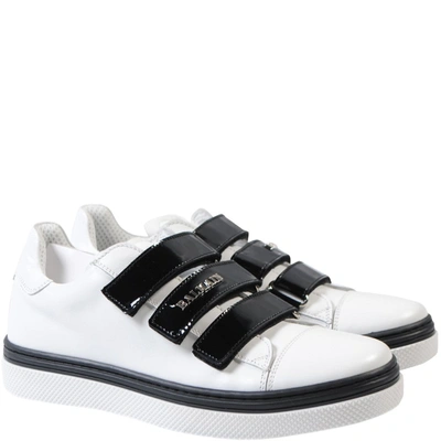 Balmain Kids Strap-on Trainers Size: 35, In White