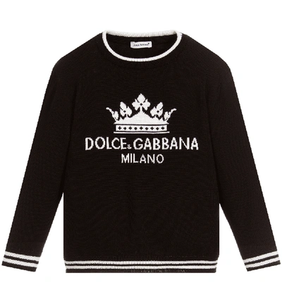 Dolce & Gabbana Dolce &amp; Gabbana Kids Knitted Cotton Sweater In Black