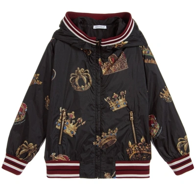 Dolce & Gabbana Dolce &amp; Gabbana Kids &quot;all Over Crown&quot; Jacket In Black