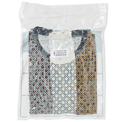 Maison Margiela 10 Basic T-shirt 3 Pack Checkered In Multi Coloured