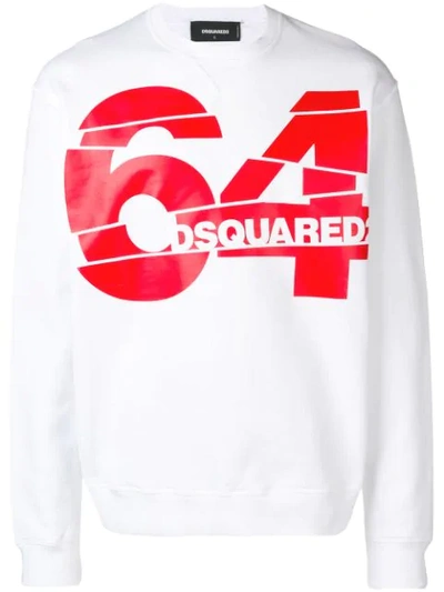Dsquared2 Logo Print Sweatshirt In White