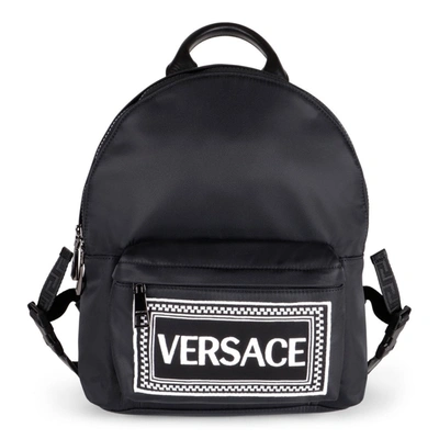 Versace Kids' Young  Logo Backpack In Black