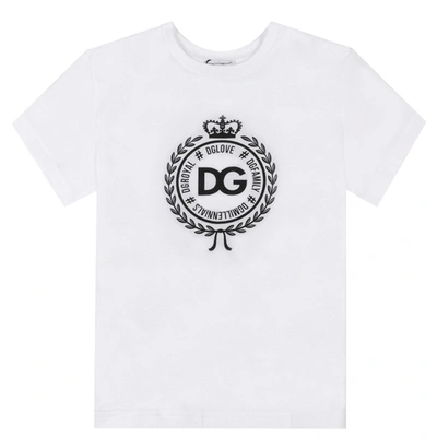Dolce & Gabbana Dolce &amp; Gabbana Kids Royal Emblem Logo T-shirt White