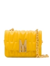 Moschino Women's Leather Cross-body Messenger Shoulder Bag M In Yellow