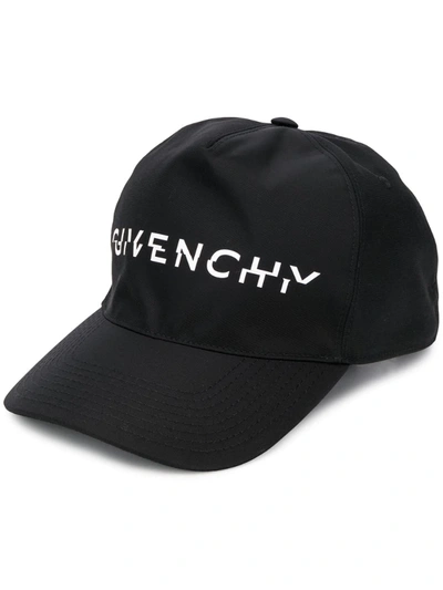 Givenchy Split Logo Tech Canvas Baseball Cap In Black