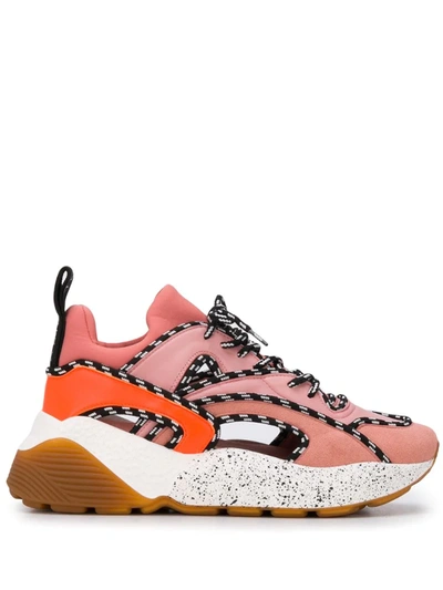 Stella Mccartney Eclypse Cut-out Sneakers In Pink,orange