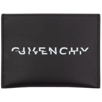 Givenchy Men's Genuine Leather Credit Card Case Holder Wallet Split In Black