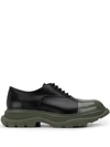 Alexander Mcqueen Chunky Oxford Shoes In Black/khaki