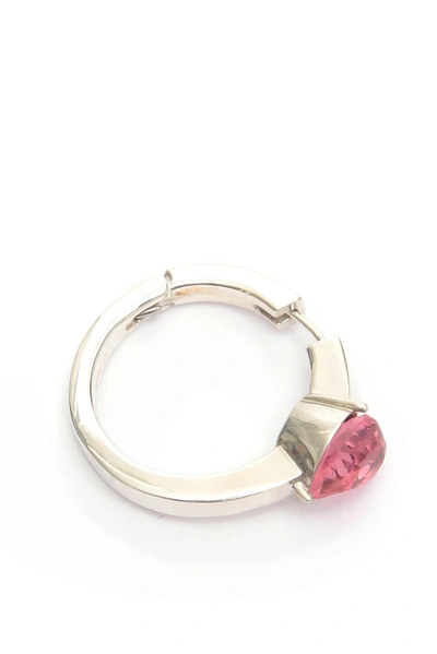 Ambush Heart Solitaire Earring In Silver,pink