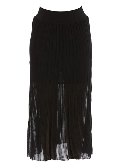 Balmain Pleated Skirt In Black