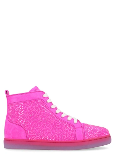 Christian Louboutin Louis High Top Sneakers In Pink
