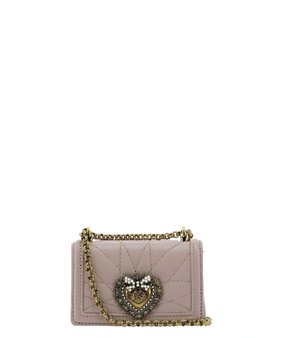 Dolce & Gabbana Micro Devotion Shoulder Bag In Pink