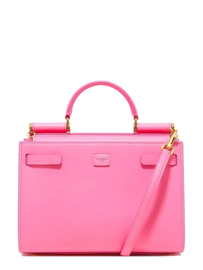 Dolce & Gabbana Dolce E Gabbana Small Calfskin Sicily 62 Bag In Pink
