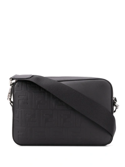 Fendi Shaded-effect Ff Messenger Bag In Black