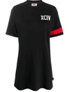 Gcds Logo Print T-shirt Dress In Black