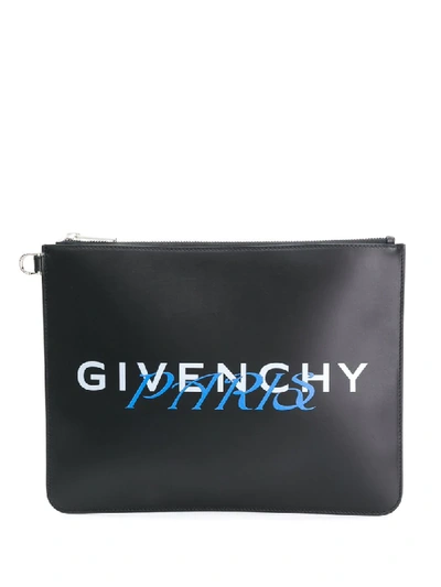Givenchy Logo-print Clutch In Black