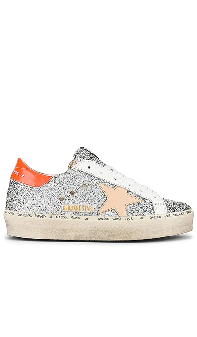 Golden Goose Hi Star Low-top Glitter Sneakers In Silver Glitter & Hazelnut