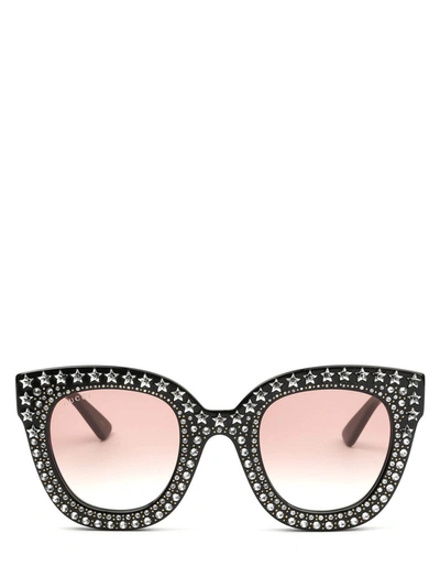 Gucci Eyewear Studded Frame Sunglasses In Black