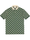 Gucci Gg Print Polo Shirt In Green