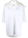 Jil Sander Asymmetric-collar Blouse In White