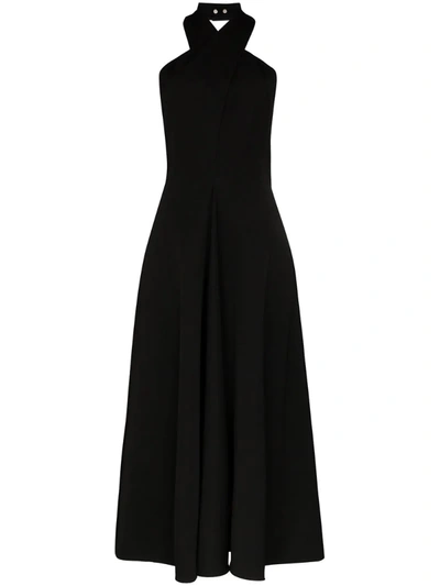 Jil Sander Melinda Wool Halterneck Dress In Black