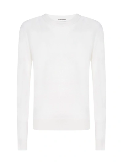 Jil Sander Slim Fit Long Sleeve Sweater In White