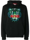 Kenzo Signature Tiger Hoodie In Black