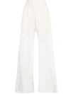Mm6 Maison Margiela Floral Lace Palazzo Trousers In White
