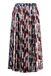 Prada High Waisted Pleated Skirt In Multicolor