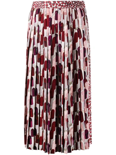 Prada High Waisted Pleated Skirt In Multicolor