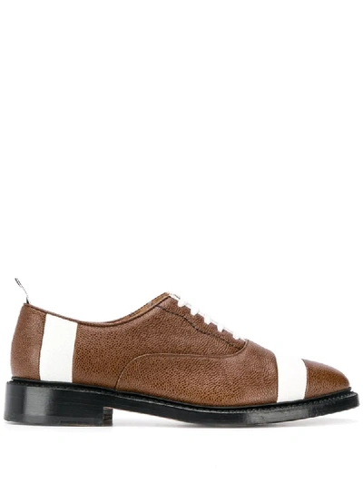 Thom Browne Football Oxford Shoes In Brown