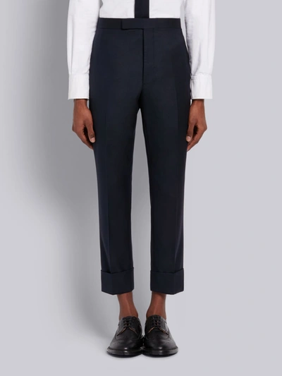 Thom Browne Navy Super 120s Wool Twill Trouser In Blue