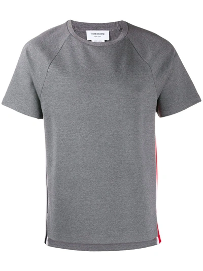 Thom Browne Interlock Rwb Stripe T-shirt In Grey