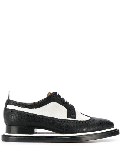 Thom Browne Longwing Spectator Pedestal Brogues In Black