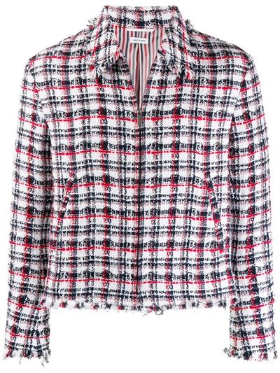 Thom Browne Frayed Edge Golf Jacket In Red