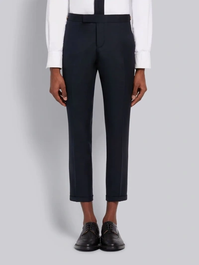 Thom Browne Navy Super 120s Wool Twill Side Tab Trouser In Blue