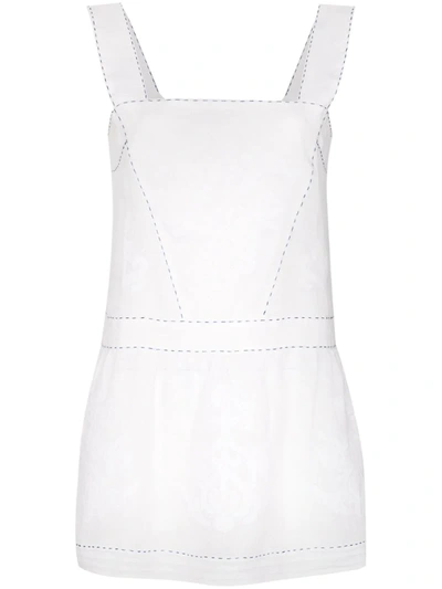 Vita Kin Daisy Embroidered Linen Top In White