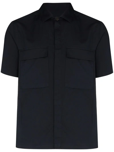 Ermenegildo Zegna Flap Pocket Shirt In Blue