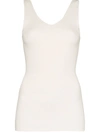 Totême V-neck Ribbed-knit Vest In Neutrals