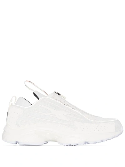 Reebok White Dmx Series 2200 Zip Low Top Sneakers