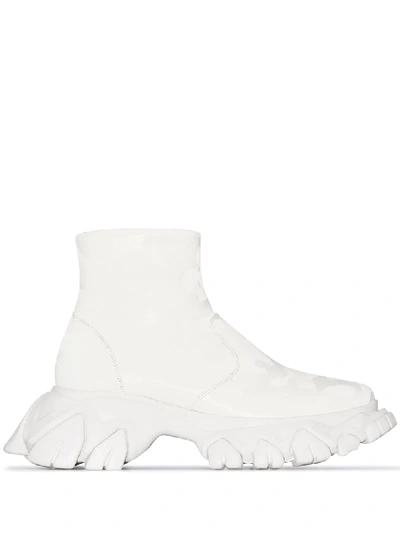 Angel Chen Camouflage Chunky Ankle Boots In White
