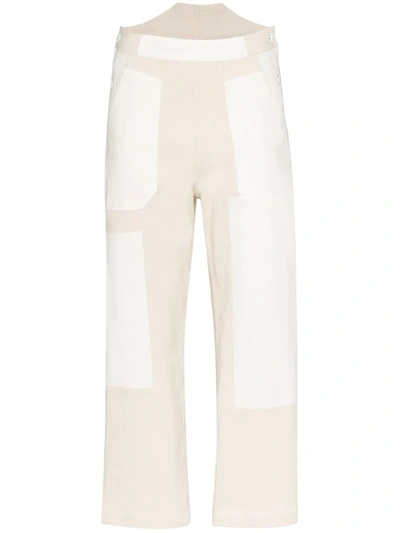See By Chloé Cropped Patchwork Trousers In White