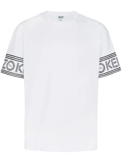 Kenzo Logo Sleeve Cotton T-shirt In White