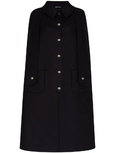 Maison Margiela Cape-effect Coat In Blue