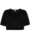 Fendi Ff Motif Cropped T-shirt In Black