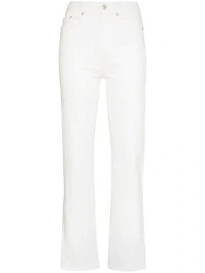 Jeanerica Super High Waist Straight Leg Jeans In White